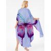 Boho Chiffon Butterfly Sheer Cover Up Longline Slit Flowy Beach Long Top - multicolor XXL