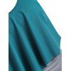 Plus Size Tummy Control Swimsuit Flounce Hem Striped Tankini Swimwear - DEEP GREEN 1X