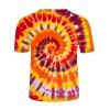 Bright Tie Dye Swirl Casual T Shirt 3D Print Round Neck Short Sleeve Summer Tee - multicolor 3XL