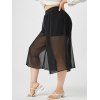 Jupe-Culotte Corsaire Grande Taille en Mousseline - Noir 5X