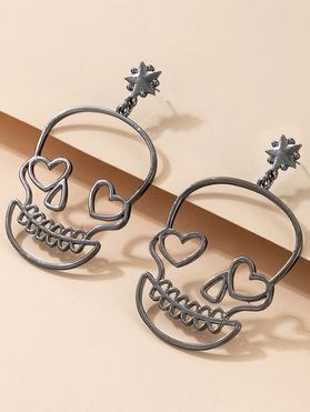 Gothic Star Heart Skull Pendant Trendy Alloy Drop Earrings