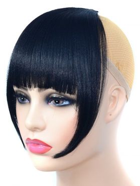 Black Blunt Bangs Heat Resistant Straight Synthetic Wig