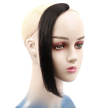 

Human Hair Mid-point Bangs Pad Wig On Both Sides Hair Extension, Black