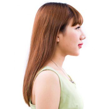 

Highlight Human Hair Band Short Straight Synthetic Wig, Coffee