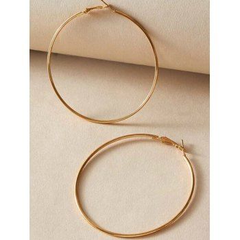 

Alloy Statement Earrings Oversized Round Simple Style Hoop Earrings, Golden