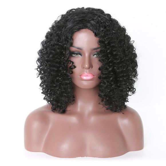 Perruque de Cheveux Caraïbes Jerry Bouclée Mélange de Couleurs et Résistante à la Chaleur - Noir 