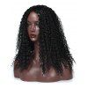 Black Kinky Curly Long Heat Resistant Synthetic Wig - BLACK 