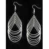 Textured Waterdrop Dangle Drop Vintage Layered Alloy Hook Earrings - SILVER 