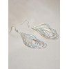 Textured Waterdrop Dangle Drop Vintage Layered Alloy Hook Earrings - SILVER 