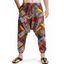 Pantalon Sarouel à Taille Elastique avec Poches à Imprimé Ethnique Africain - Orange XXL