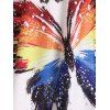 Asymmetrical Rainbow Butterfly Print Tie Shoulder Binding Cami Top - WHITE S