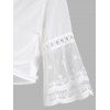 Haut de Cache-maillot Court Au Crochet en Maille Transparente à Manches de Cloche avec Nœud Papillon - Blanc XL