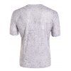 T-shirt D'Eté Vintage Chiné Imprimé à Demi-Bouton à Manches Courtes - Blanc M