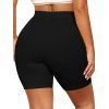 Short Décontracté Moulant Sportif en Couleur Unie à Taille Elastique - Noir M