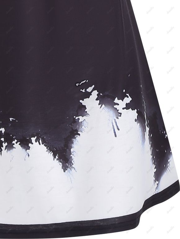 Mini Robe Ligne A Gothique à Imprimé Chauve-souris Sans Manches - Noir S