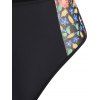 Maillot de Bain Tankini D'Été à Taille Haute avec Empiècements en Maille Motif Floral Grande-Taille - Noir 4X