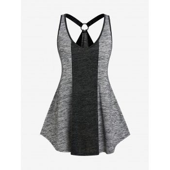 

Plus Size Colorblock Space Dye Tank Top, Gray