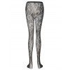 Sheer Pantyhose Printed Rhinestone High Waist Lace Hollow Out Long Stockings - BLACK ONE SIZE