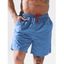 Short de Plage de Vacances Décontracté en Couleur Unie avec Poches à Cordon - Bleu M