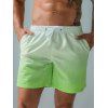 Vacation Ombre Casual Board Shorts Drawstrings Pockets Summer Beach Shorts - GREEN XL