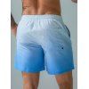 Vacation Ombre Casual Board Shorts Drawstrings Pockets Summer Beach Shorts - BLUE XL