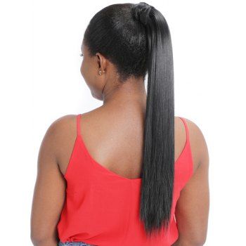 

Black Straight Heat Resistance Synthetic Hair Long Ponytail Wig