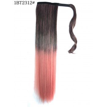 

Ombre Contrast Colorblock Synthetic Hair Trendy Two Tone Long Straight Wig, Light orange