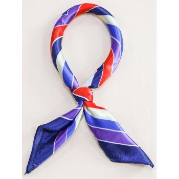 

Convertible Square Scarf Contrast Colorblock Geometric Print Trendy Head Scarf, Deep blue