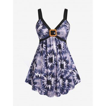 

Plus Size Tie Dye Backless Tank Top, Concord