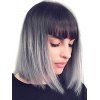 Ombre Short Full Bang Straight Bob Heat Resistant Synthetic Wig - multicolor B 