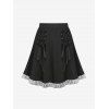 Plus Size Sequins Lace Up A Line Skirt - BLACK 1X | US 14-16