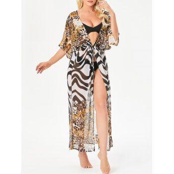 

Vacation Chiffon Leopard Zebra Print Wrap Cover Up, Multicolor