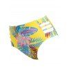 Maillot de Bain Bikini Découpé Tordu Feuille Tropicale à Taille Haute à Armature - multicolor XL