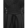 Plus Size Lace Up Corset Midi Dress - BLACK 2X | US 18-20