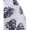 Mini Robe à Imprimé Feuille Tropicale à Taille Découpée - Gris Clair M