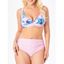 Maillot de Bain Bikini Superposé Noué à Imprimé Feuille - Rose clair XL