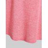 T-shirt à Epaule Dénudée Panneau en Dentelle à Motif Coeur de Grande Taille - Rose Léger 1X | US 14-16