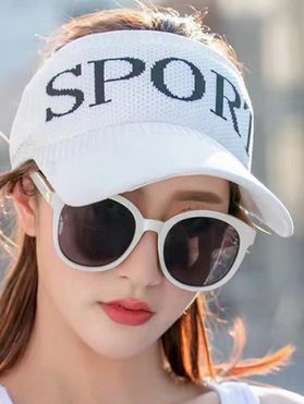 Sporty Visor Cap Letter Print Sun Protection Trendy Hat