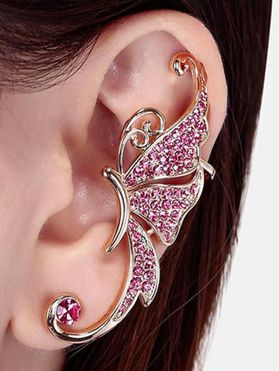 Bohemian Alloy Butterfly Rhinestone Romance Stud Earrings