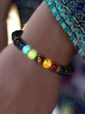Vintage Colorful Round Beaded Stone Bracelet