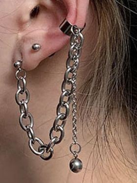 Vacation Alloy Silver Vintage Punk Trendy Chain Ear Cuff