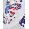 American Flag Butterfly Print Strappy Tank Top and Star Patriotic Ripped Raw Hem Denim Shorts Summer Casual Outfit - multicolor S