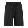 Pure Color Cotton Basic Drawstring Shorts Summer Casual Home Stay Sporting Shorts Jogging - BLACK S