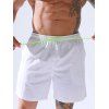 Vacation Casual Board Shorts Solid Color Drawstrings Pockets Basic Summer Beach Shorts - WHITE S