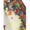 T-Shirt à Manches Courtes à Imprimé Papillons Vif en Dégradé de Couleurs - multicolor XL