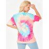 T-shirt Teinté à Imprimé Fleuri Coloré Ombré - multicolor XL
