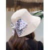 Beach Bucket Hat Paisely Bowknot Slit Solid Color Trendy Hat - BLACK 