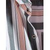 Vertical Striped Print Shirt Curved Hem Turn Down Collar Summer Casual Button-up Shirt - multicolor A 2XL