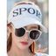 Sporty Visor Cap Letter Print Sun Protection Trendy Hat - WHITE 