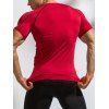 Sporty T Shirt Skinny Short Sleeve Round Neck Minimalist Swimming Top - RED XL
